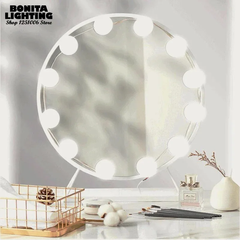

Modern DIY Led Bulb String Dimming Party Wedding Background Wall Lighting Decoration Bathroom Mirror Front Lamp Makeup Lamp