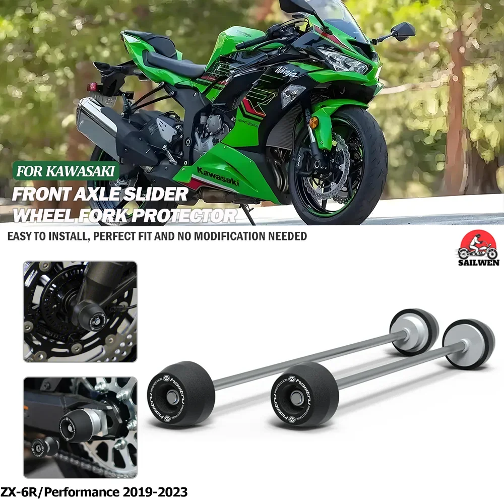 

For Kawasaki ZX-6R / ZX-6R Performance Front Rear wheel Spindle Crash Protection 2019-2023