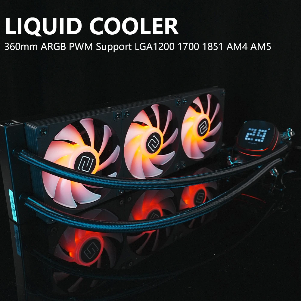 

Жидкий кулер для ПК для процессора LGA1851 1700 1200 AM5 AM4 360 мм ШИМ ARGB модульный охлаждающий вентилятор 1000-2200 об/мин