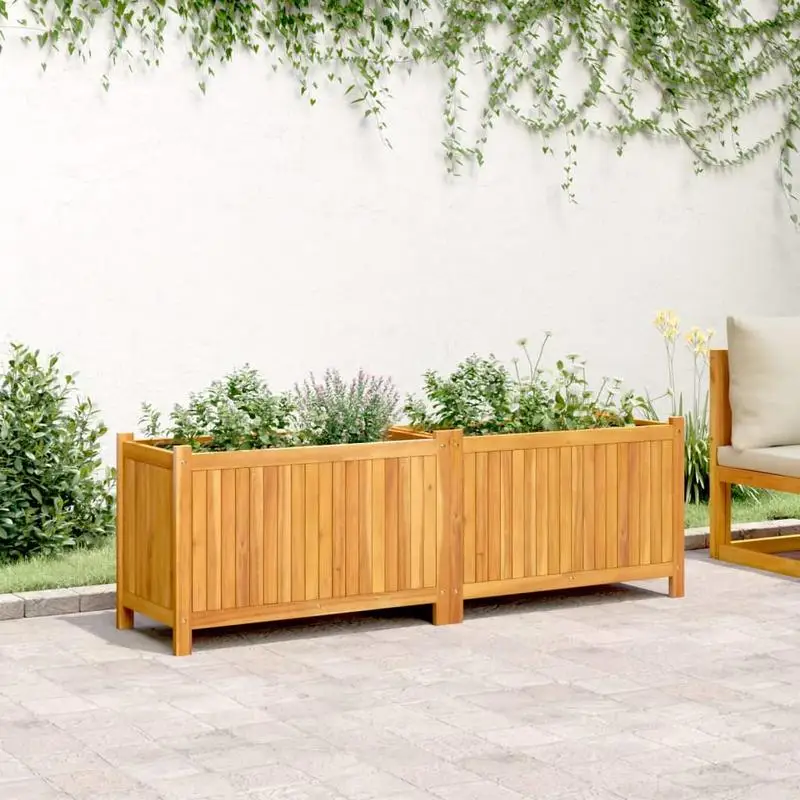 Potager surélevé, 153x38.5x50 cm. Fabriqué avec des matériaux robustes et durables, idéal pour la culture de fleurs, de verdure et de légumes.
