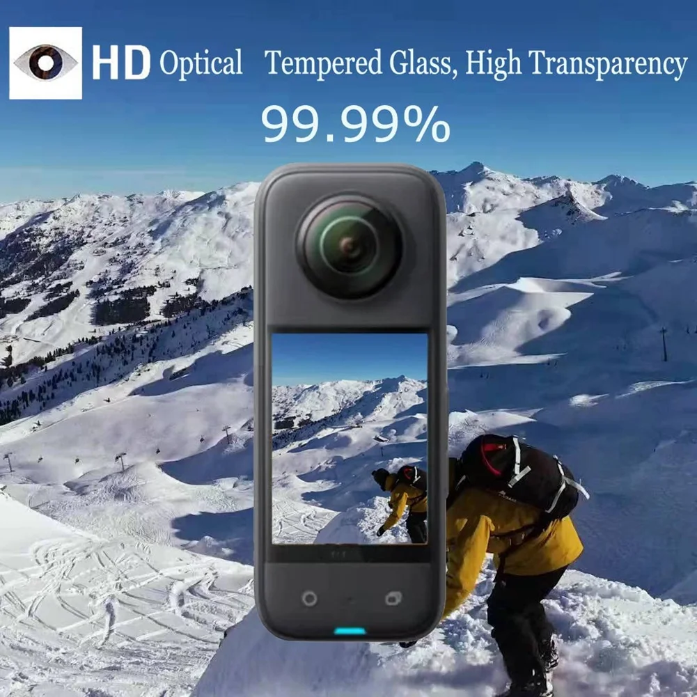 NewABNR For Insta360 X3 Camera Protective Accessories, Sticky Lens Guard Set Silicone Case Screen Tempered Glass Film Protector