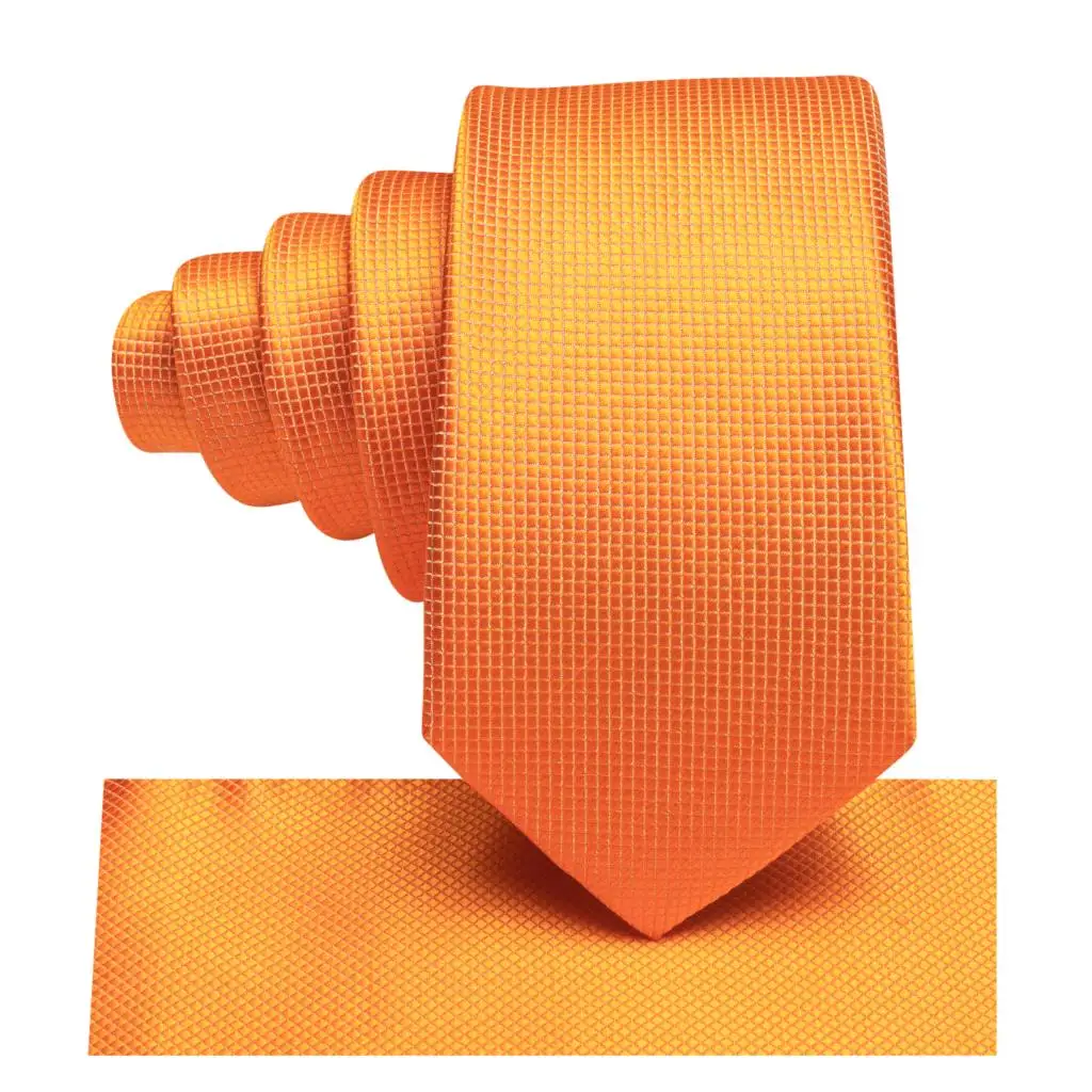 Cravatta di seta di design di lusso solido arancione per bambini cravatta a mano per bambini 120CM di lunghezza 6CM di larghezza Fashion Party Dropship Hi-Tie