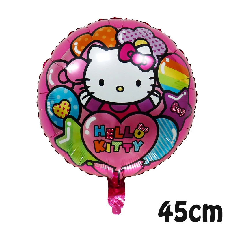 Ensemble de ballons en aluminium Hello Kitty pour filles, fournitures de fête, décoration de fête, joyeux anniversaire, décor de chambre, cadeau