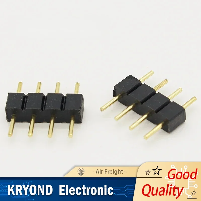10pcs/lot 4 Pin RGB Connector Adapter pin needle male type double 4pin,For RGB 5050 3528 LED Strip DIY lights insert