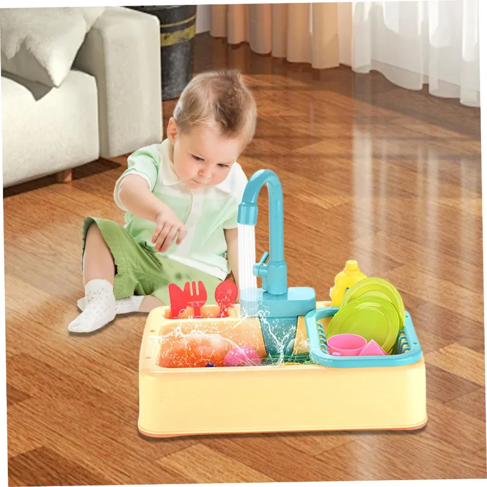 Rotatable Kitchen Faucet Replacement Toy With Running Water Plastic Kitchen Sink Toys Faucet Simulation Faucet Toy