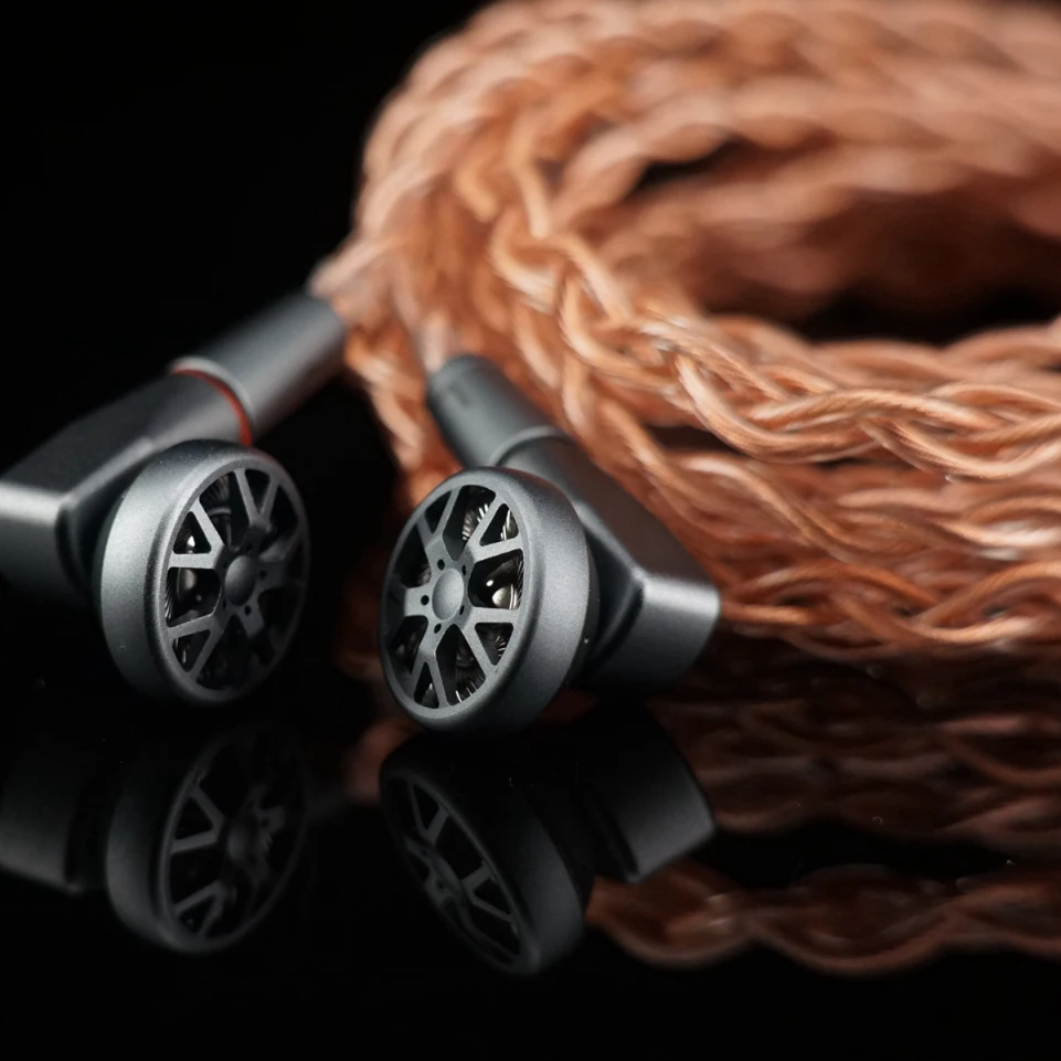 HESSIAN OURART 14.6mm Composite Ditanium Dynamic Metal Hollow Flagship Flat-Head Hifi Music Monitor Studio Earphones Copper