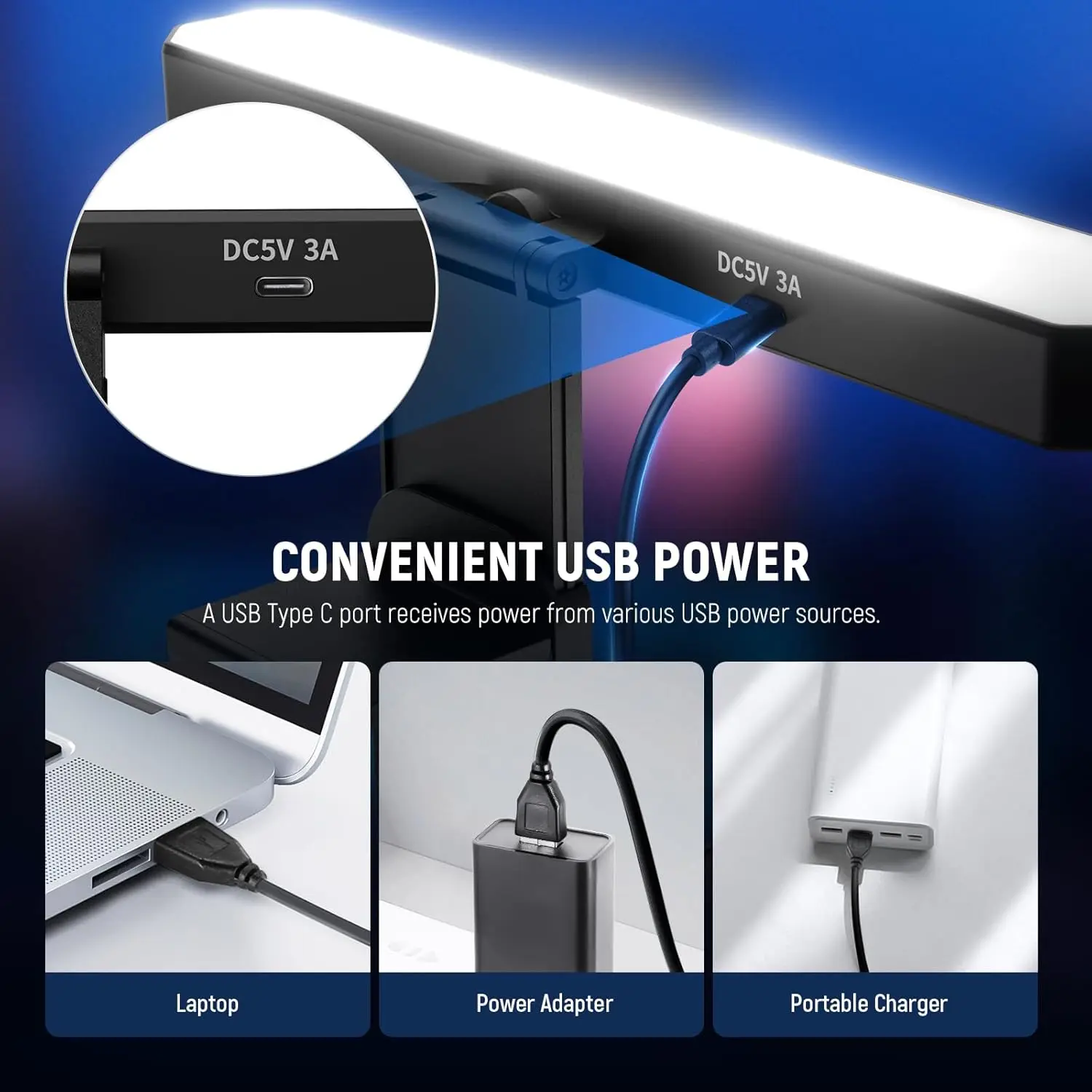 NEEWER Basics 6-W-Monitorlichtleiste mit Fernbedienung/Touch-Steuerung, zweifarbige dimmbare LED-Schreibtischlampe für Videokonferenzbeleuchtung – Detail 3