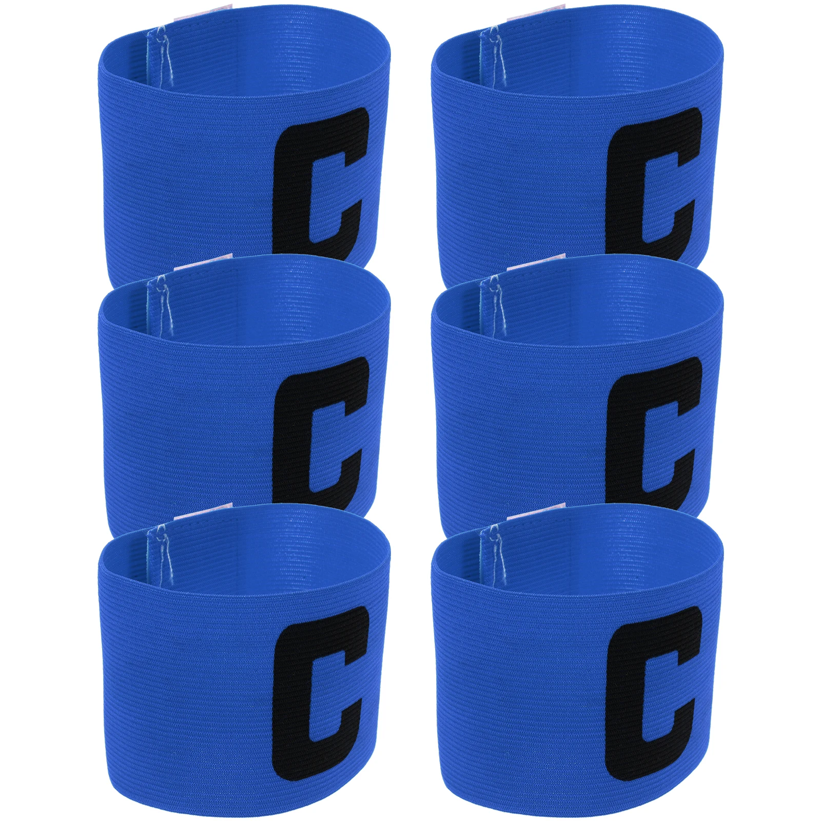 6 قطعة شارة الكابتن مطاطا النايلون كرة القدم العصابات الرياضية قائد فريق كرة القدم الذراع الفرقة C كلمة علامة الكبار الرجال النساء المحمولة