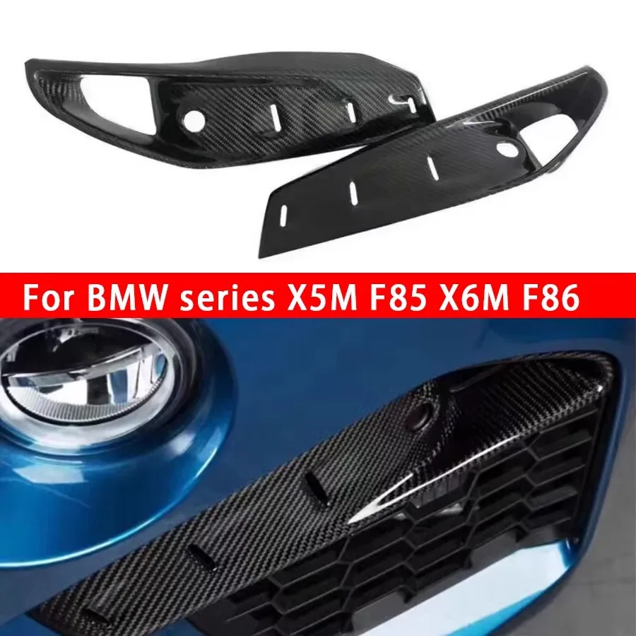 

For BMW X5 F85 X6 F86 2014-2018 Carbon Fiber tuyere Front Bumper Air Vent Cover Trim Foglamp Mesh Grill Car Accessories body kit