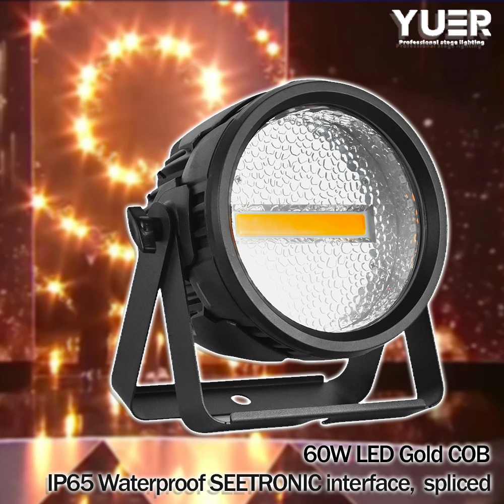 YUER LED Par light 60W COB RGBW IP65 Waterproof splicable DMX512 Sound control for DJ Disco party show club Stage lighting