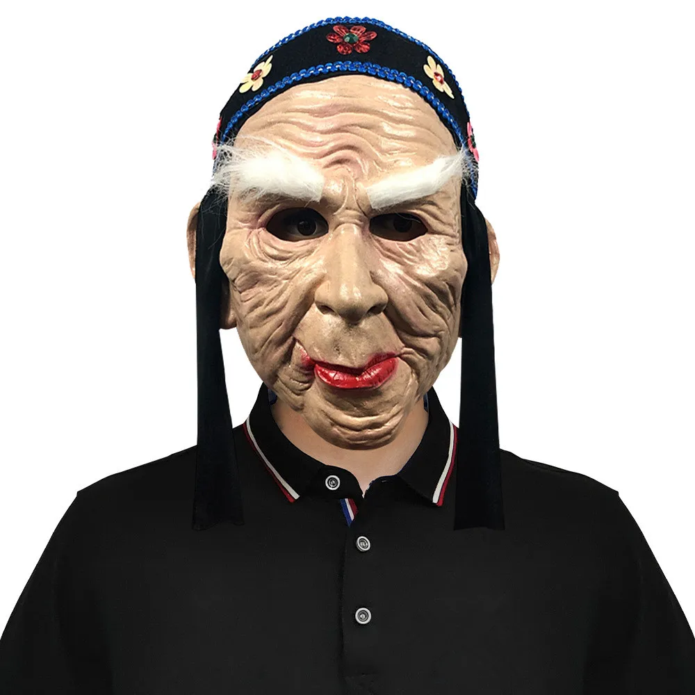 Halloween-Kostüme Gruselige Alte Dame Erwachsenenmaske – Detail 1