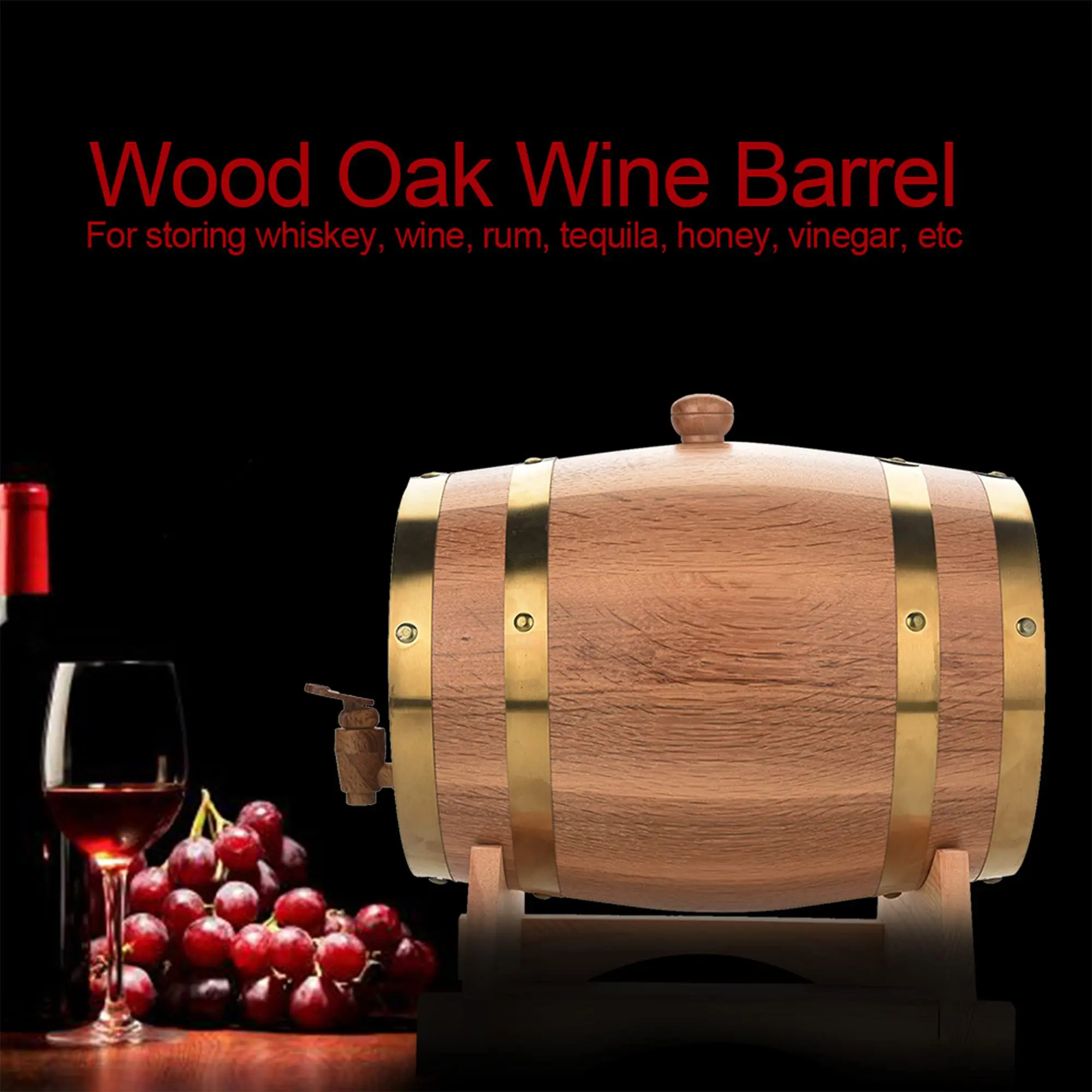 Oak Wine Barrel Elegant Unique Home Party Bar Decoration Decanting Tool Suitable for Beer Wine Whiskey Dispenser Bar Accessories