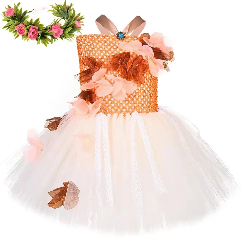 

Princess Moana Dress Costume for Girls Halloween Dress Up Clothes Toddler Kids Theme Birthday Party Tulle Tutu Dresses Outfits
