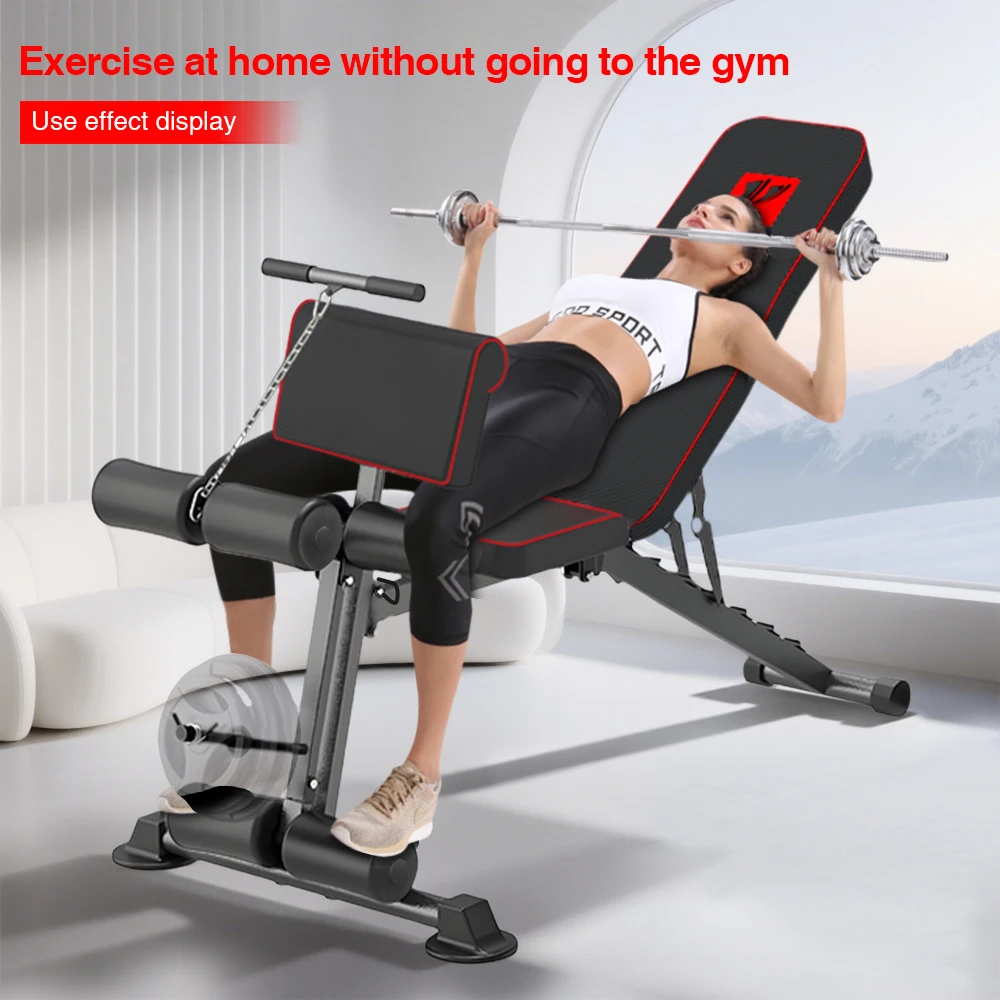 مجموعة من مقاعد الدمبل متعددة الوظائف ورف الدفع، مقعد وزن قابل للتعديل - مقعد لياقة بدنية عملي للتمرين