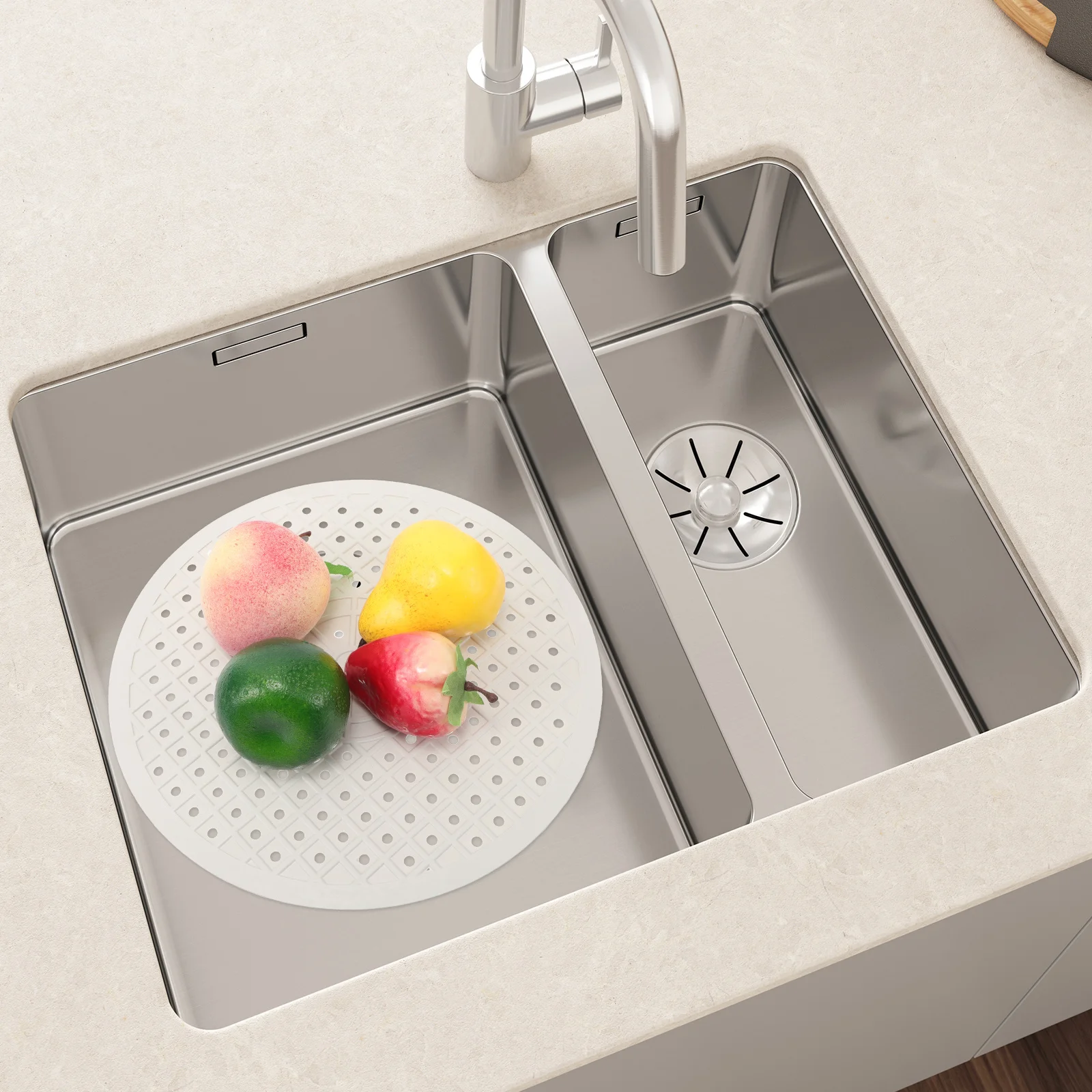 

Round Dishwashing Pad Small Sink Mat Rubber Kitchen Drying Mat Non Slip Design Convenient Sink Protector Round Pad