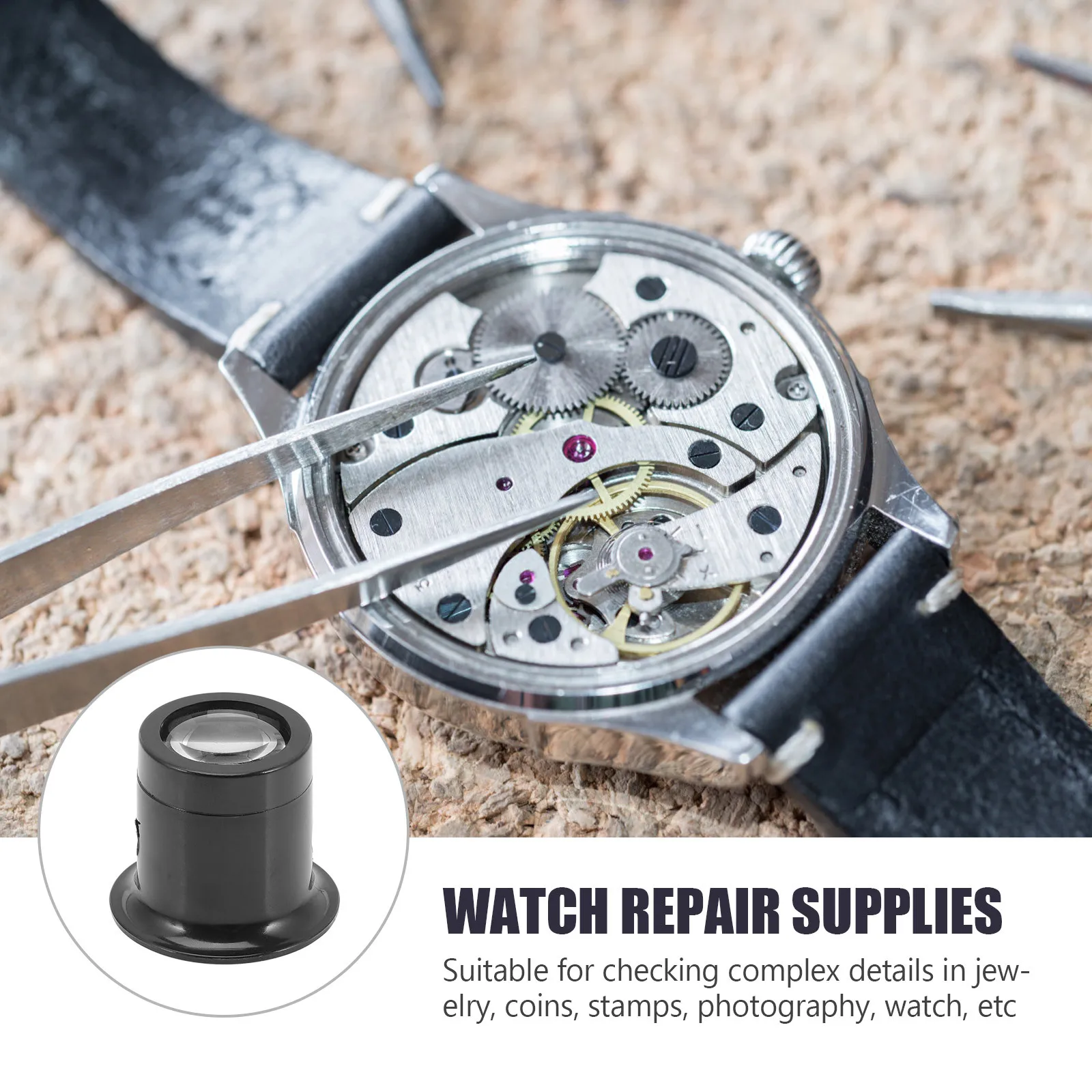 

4Pcs 10X Loupe Magnifier for Watch Repair Tool Jewelry Inspection Portable Resin Jewelers Loupe High Magnification Eye Glass