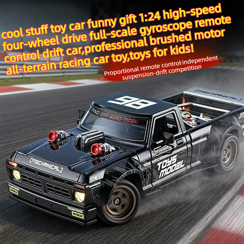 Cool Stuff Funny Gift-1:24 High-speed 4WD Rc Drift Car,Remote Control Car Toy,Full-scale Gyroscope Racing RC Truck,Toys for Kids