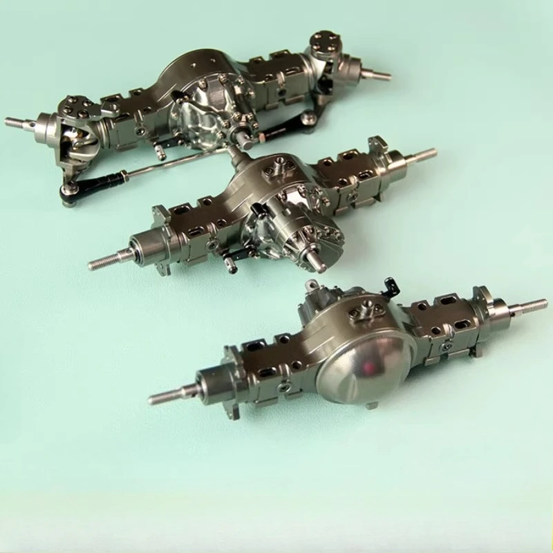Metal front and rear differential lock powered axle For 1/14 Tamiya RC Truck For scania 770S For volvo For man