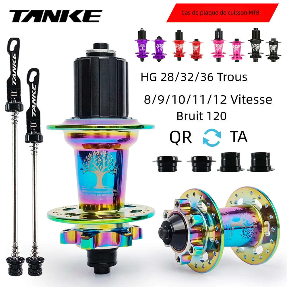 Moyeu de frein à disque à 6 roulements pour VTT, avant arrière, 28 trous, 32 trous, 36 trous, QR Thru-Axle, Échange, Moyeux de vélo, HG, Tailles KE 120 Click