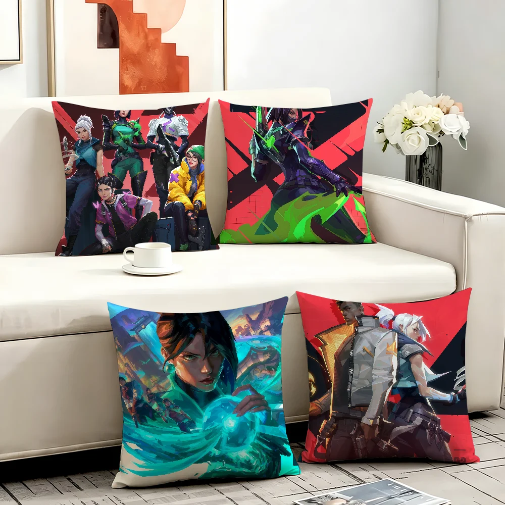 Game V-VALORANT cushion cover Comfortable Decorative For Bedroom Living room Dormitory Picnic and Holiday Decoration