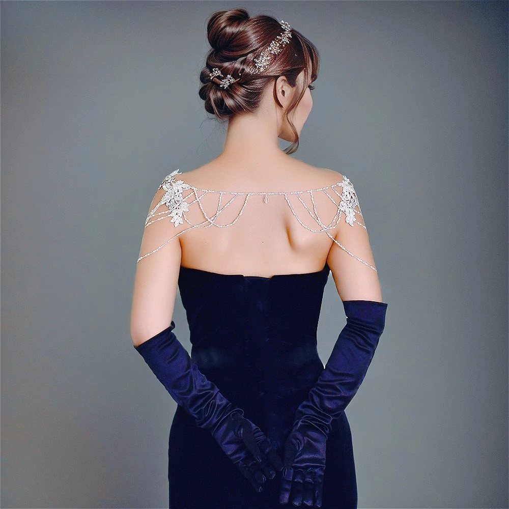 تخصيص اليدوية شال الزفاف انفصال الكتف سلسلة الديكور حفل زفاف ملابس الزفاف بوليرو اكسسوارات الزفاف