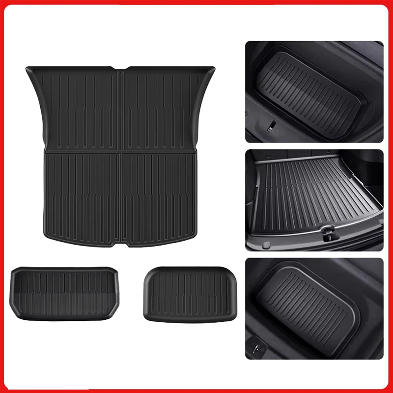 

For Tesla Model Y 2019-2022 Front and Rear Trunk Mat Tpe Carpet Waterproof Weather-Resistant Pads up and down Layer Mats
