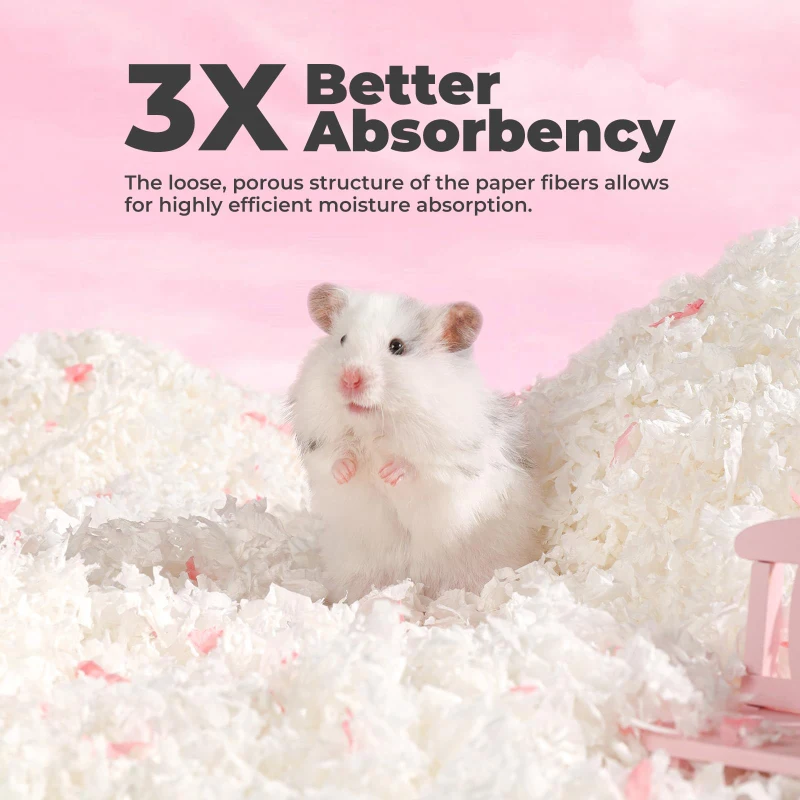 

10L/400g Cozy Hamster Bedding Absorbent & Odor-Control Paper Cotton for Syrian Hamsters - Cage Litter & Nesting Material