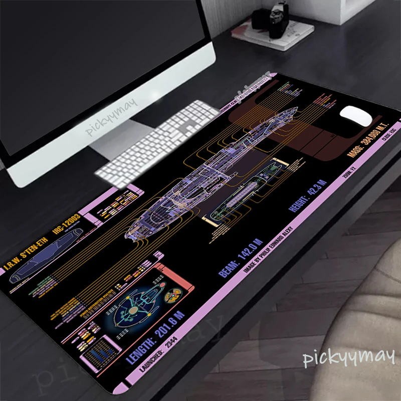 Mouse Pad Spacecraft Drawings Large Gamer Mousepad Keyboard Mat XXL Mouse Mats 900x400mm Rubber Desk Pad Design Desk Rug