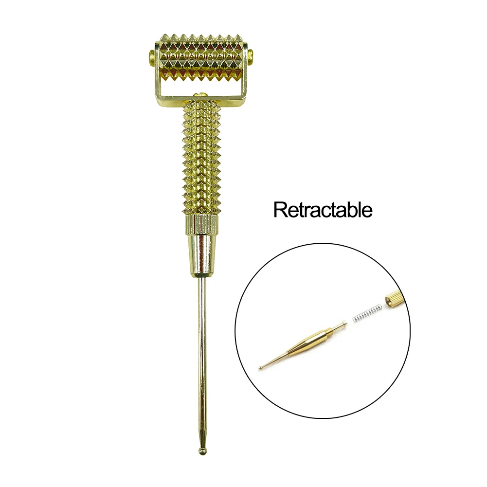 Retractable Acupuncture Point Probe Ear Massage Brass Pen Massage Needle Detection Deep Tissue Auriculotherapy Ear Care Tool