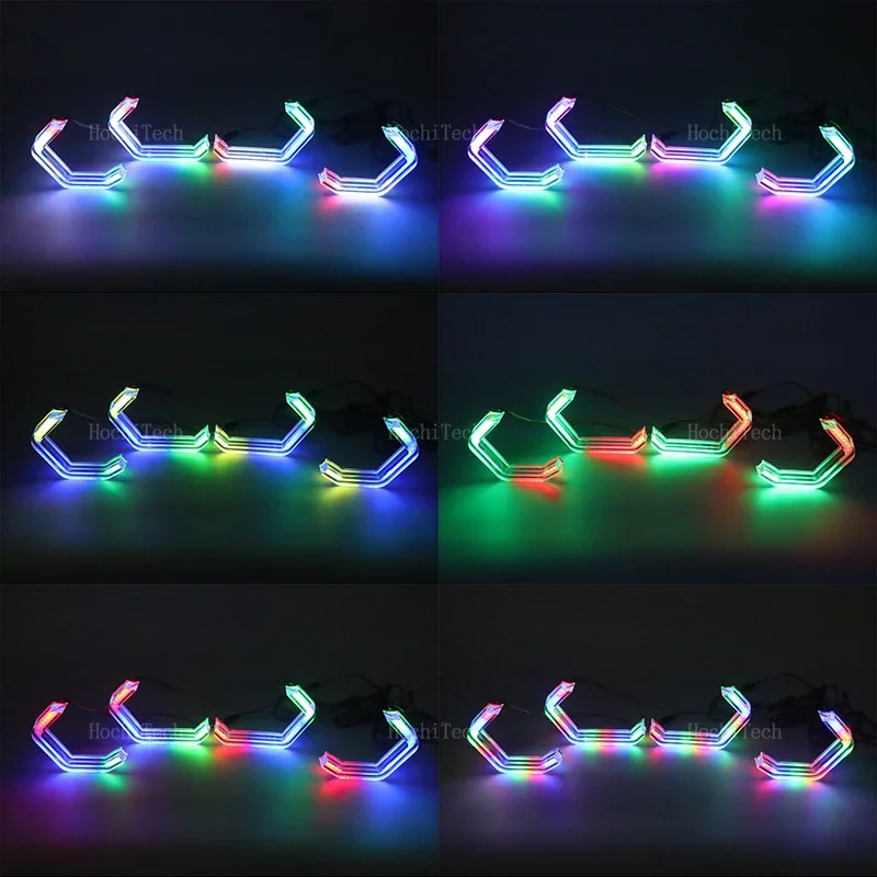 BMW 5シリーズ,f10,f11,f07,f18,rgb,ダイナミック,エンジェルアイ,LED,アプリケーション制御,シーケンシャル,流れる,カーリング,2010-17用のマルチカラーリング