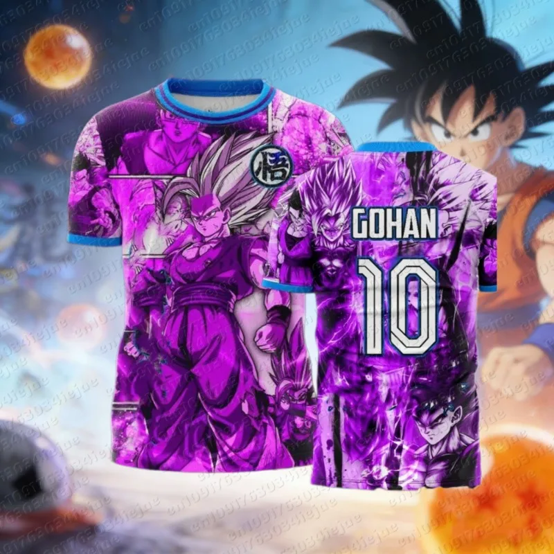 2026 New Arrival Anime Dragon Ball Z Special Production Football Jersey T-shirt Vegeta 3D Printed Short Sleeve Breathable Top