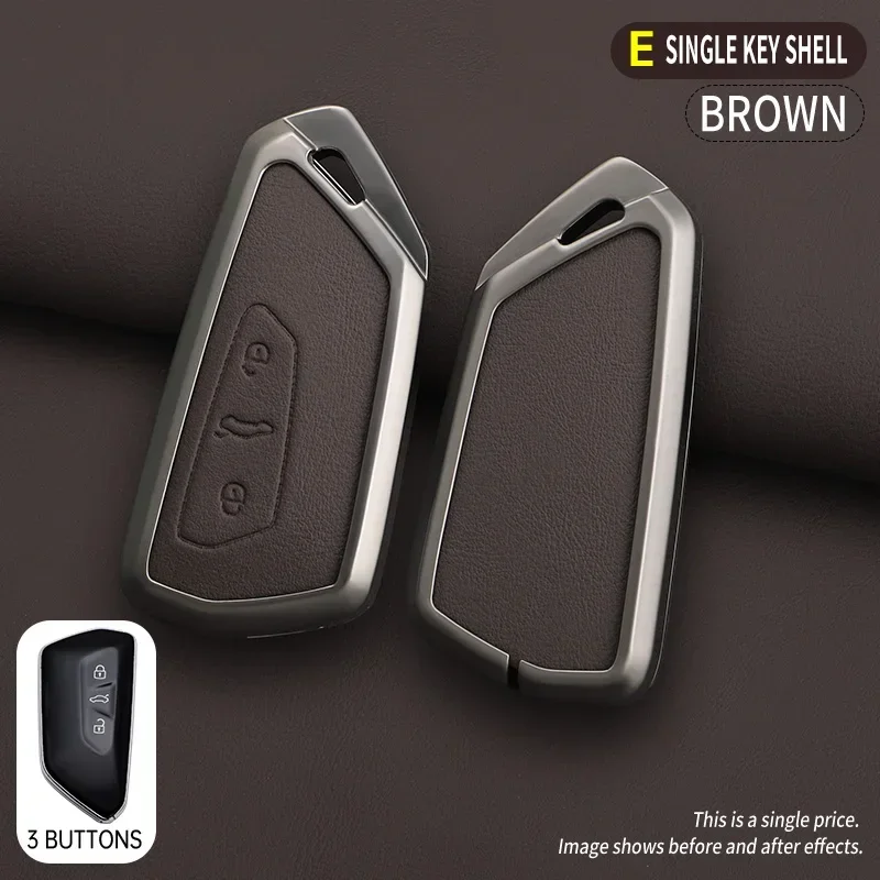 

Zinc Alloy Car Key Case Cover For VW Volkswagen Golf 8 MK8 ID.3 ID.4 Cupra Skoda Octavia A8 SEAT Leon MK4 2020 2021 Formentor