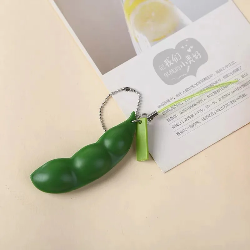 Pea Pod Keychain Fidget Toy Stress Relief Squeeze Autism Sensory Products For Adults And Kids Antistress Funny Gifts