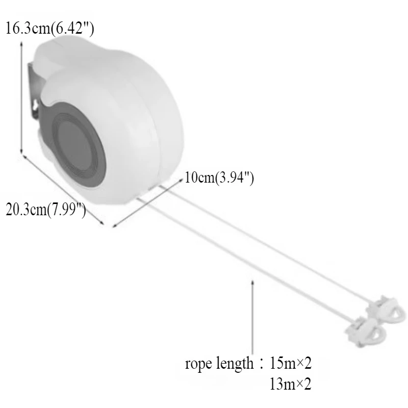 1PC 26/30m Retractable outdoor washing line rope double Clothes Lines Wall Mounted Heavy Duty Extendable Outside Clothesline
