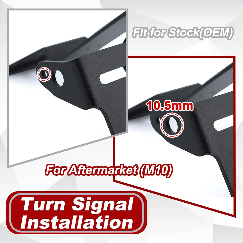 Eliminator License Plate Holder with LED Light Mount Motorcycle Rear Tail Tidy Fender Aluminum Black R625 2025-2026 For Voge