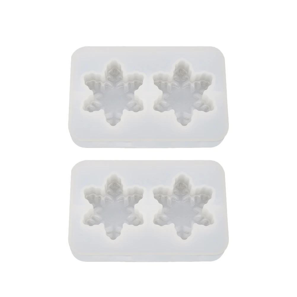 

2pcs Crystal Epoxy Jewelry Making Mold Snowflake Beads Pendant Silicone DIY Craft Reusable Eco Friendly Non Stick Easy Clean