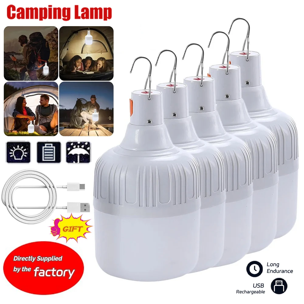 Přenosné kemping lehký USB dobíjecí LED bezodkladnost lampa energie outdoorové přenosné lucerny s hák pro BBQ stany baterie cibule