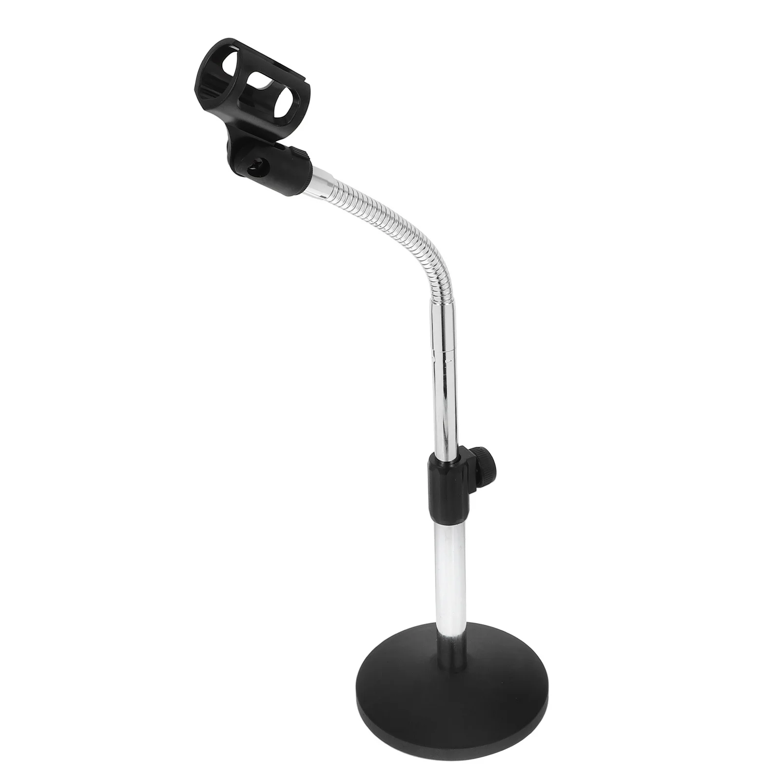 Adjustable Microphone Stand Flexible Gooseneck Heavy Base Desktop Mic Holder For Podcast Live Broadcast Iron Material
