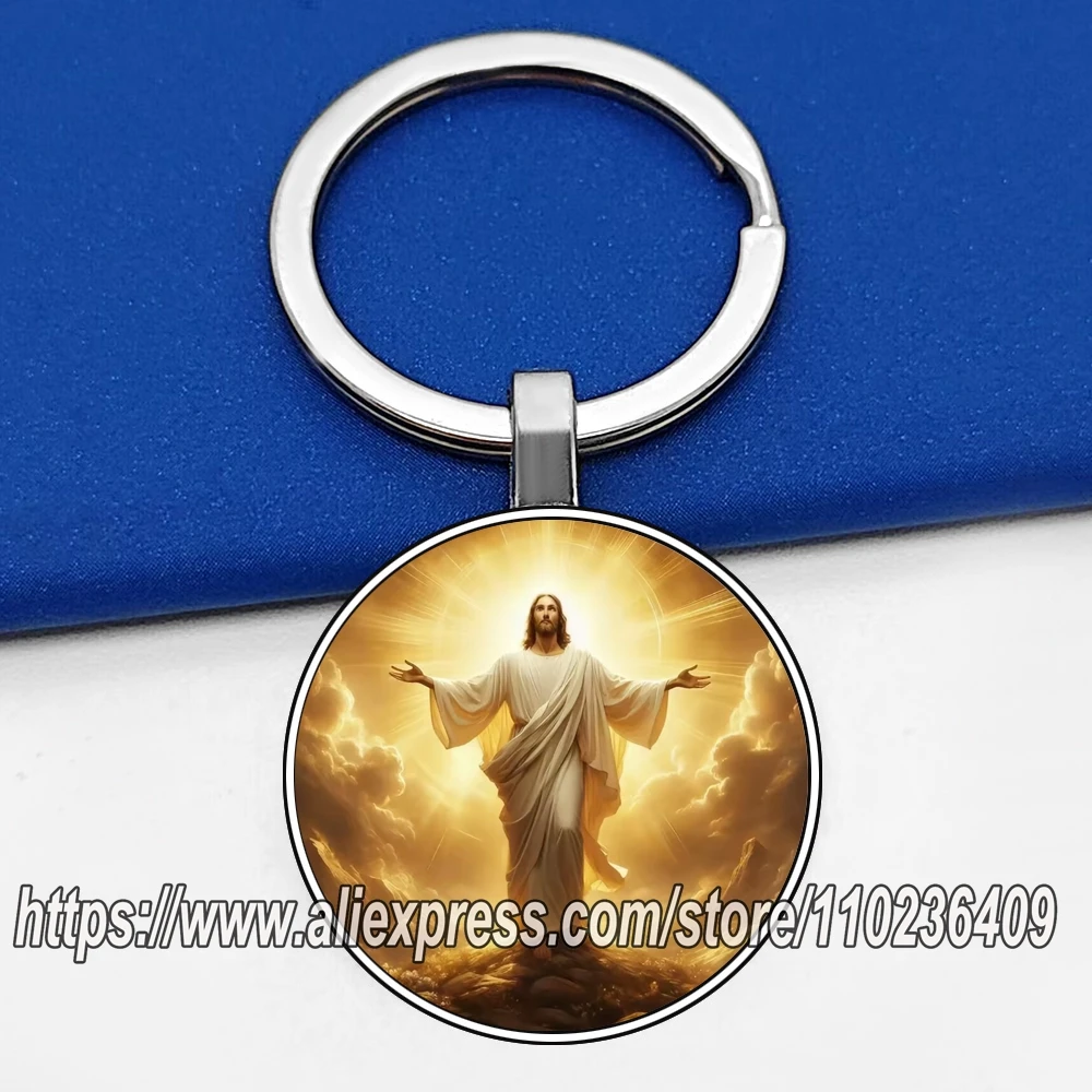 Porte-clés avec Portrait de jésus, chrétien, Religion et foi, cadeau fait à la main pour noël, nouvelle collection