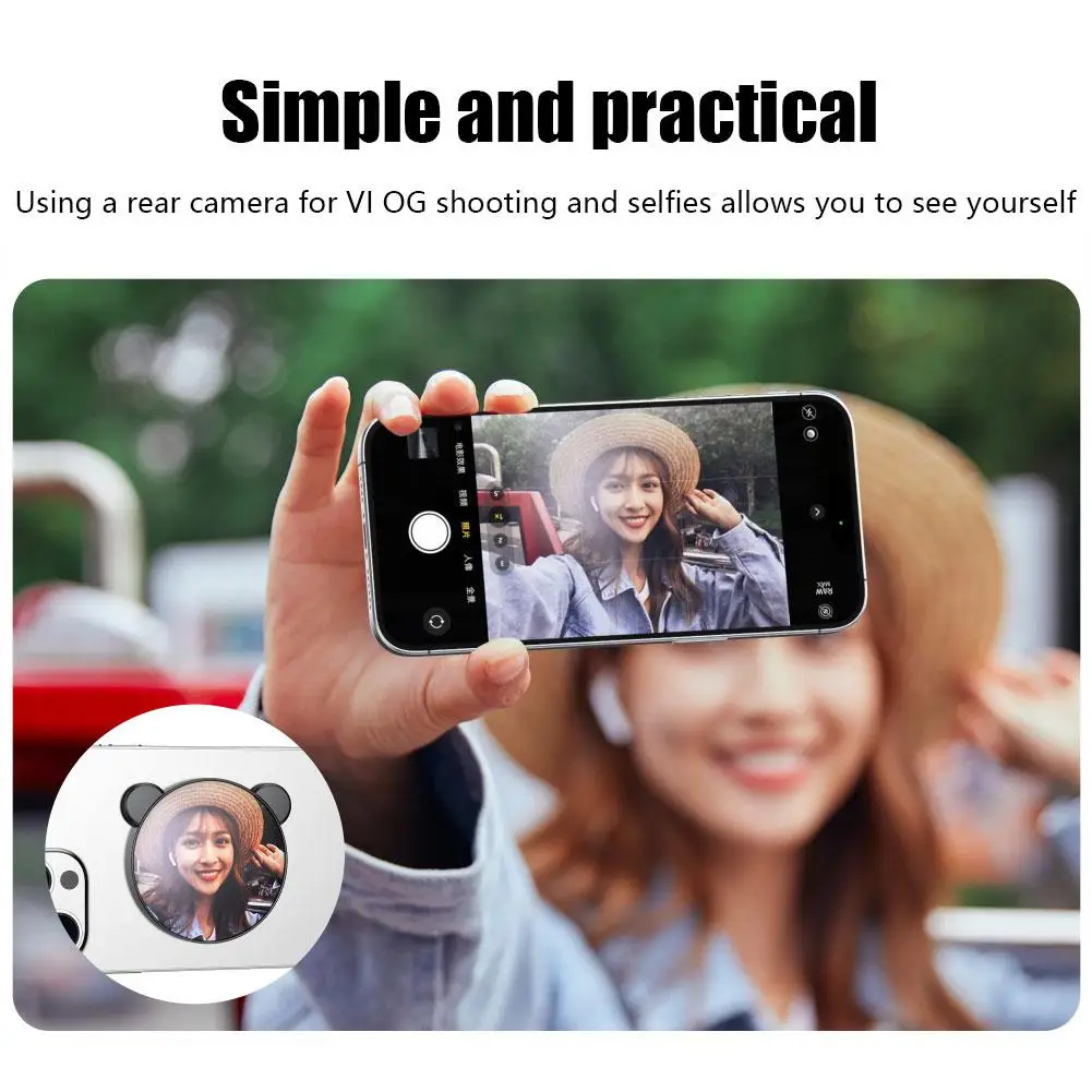 Magnetic Vlog Selfie Phone Mirror Gift for Photography Lovers Easy Installation Universal Phone Photography Accessories Portable