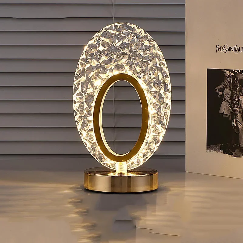 small waist crystal desk lamp 3-color charging eye protection night light small waist love runway atmosphere light gift