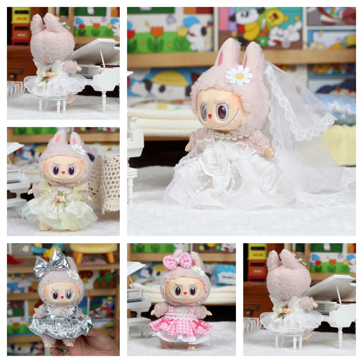 17cm Mini Plush Doll'S Clothes Outfit Accessories For Korea Kpop Exo Labubu Idol butterfly princess dress Clothing Gift