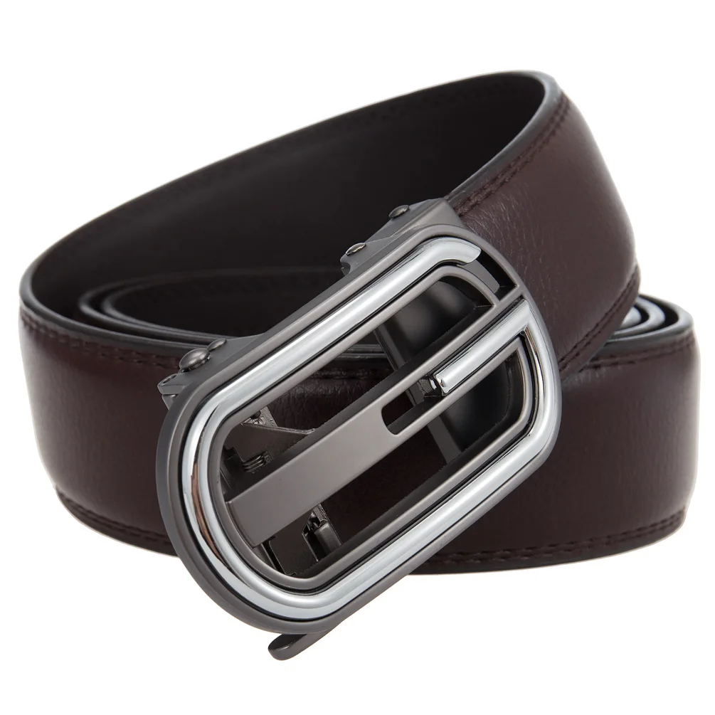 Men Belts Genuine Leather Designer Buckle Luxury Gift Formal Ceinture Homme Business Cowboy Waistband Trouser Ratchet