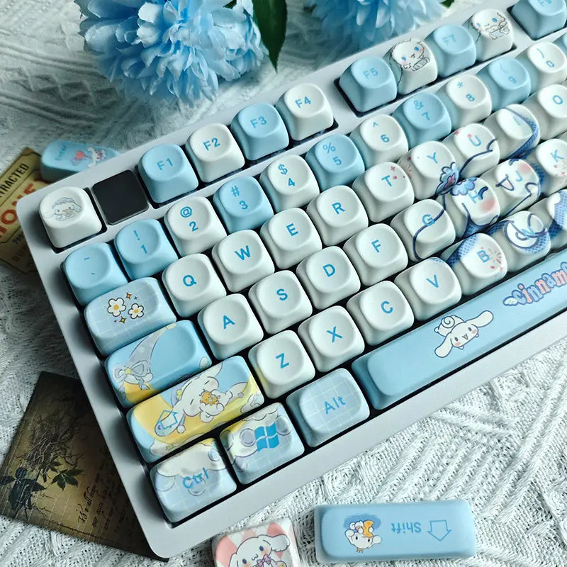 Yugui dog theme cartoon keycap personality creative full set MOA height pbt hot sublimation cute keycap 130 keys