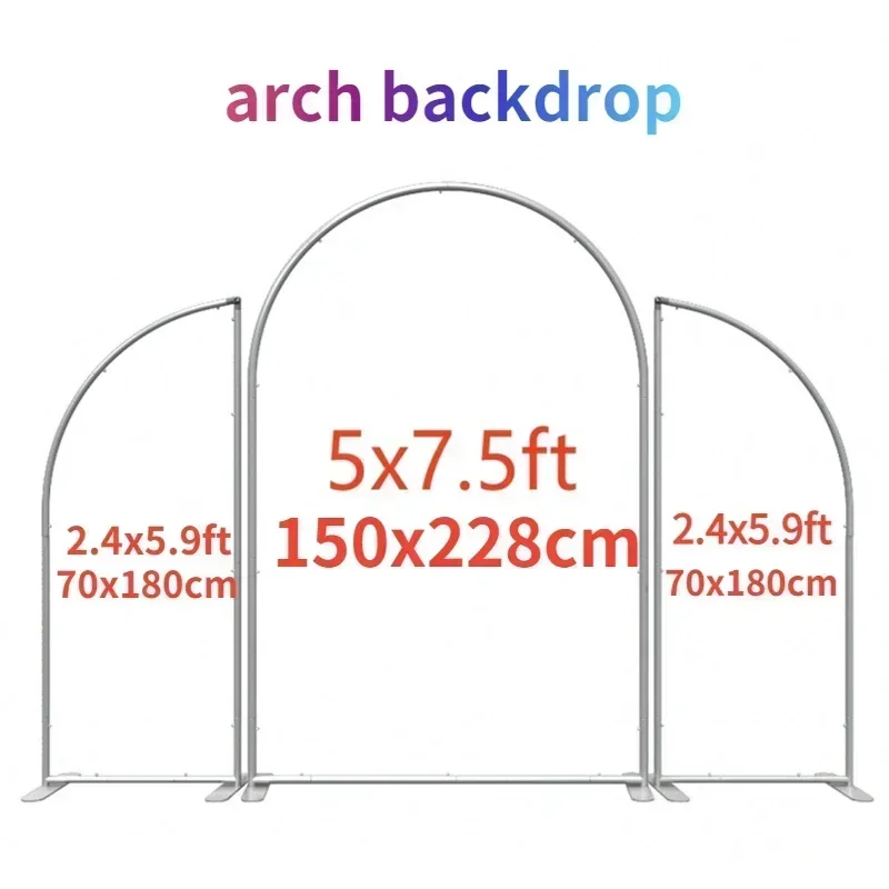 Grainbuds Aluminium Balloon Arch Frames Party Backdrop Stand Set Detachable Metal Wedding Arch Semicircle Background Support