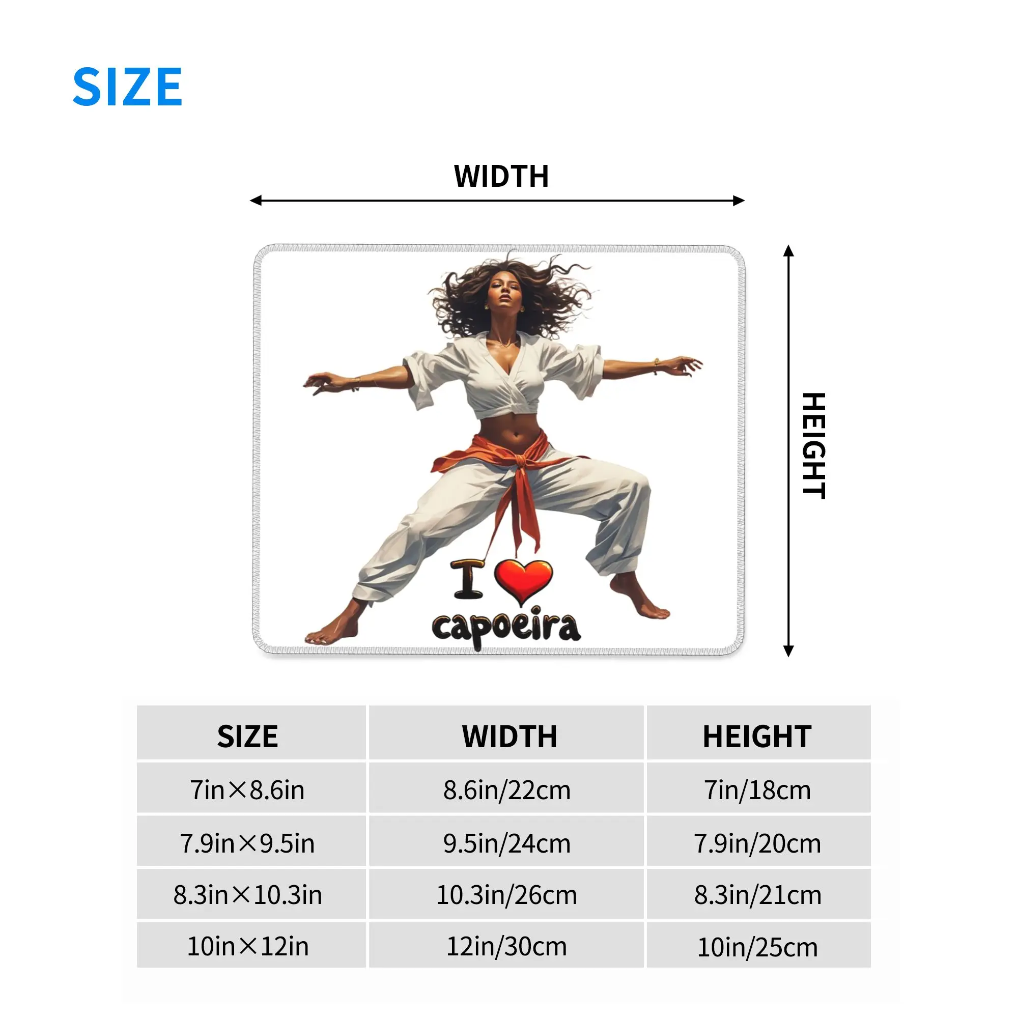 Dynamic Capoeira Art I Love Capoeira Mouse Pad Computer Keyboard Mouse Mat Gamer Laptop Desk Mat Office Accessories Table Mats