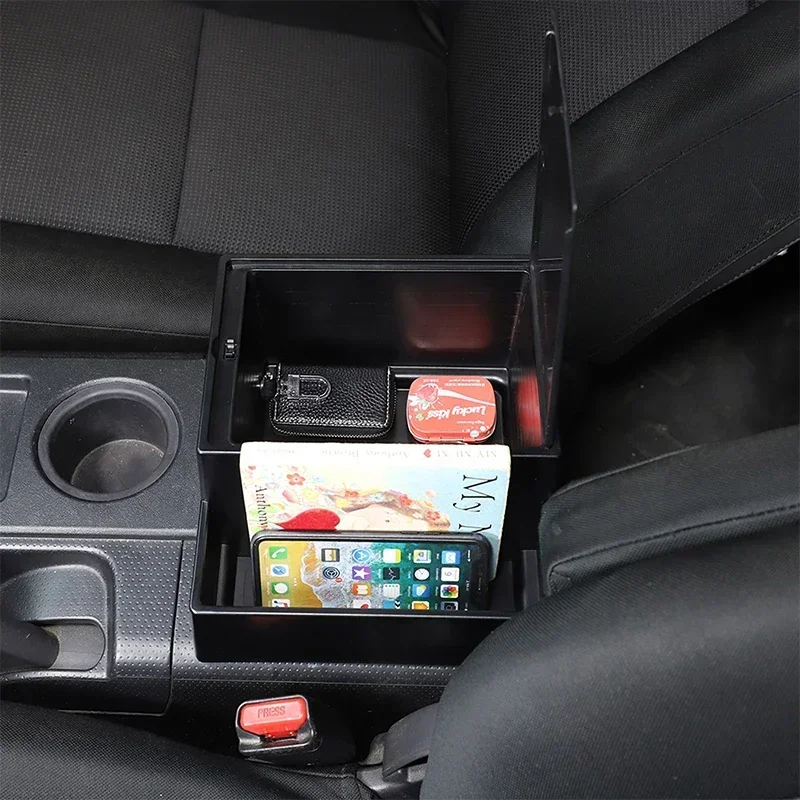 ABS Black 1Pcs For Toyota FJ Cruiser 2007-2021 Car Center Console Armrest Box Plus Height Storage Box Car Interior Accessories