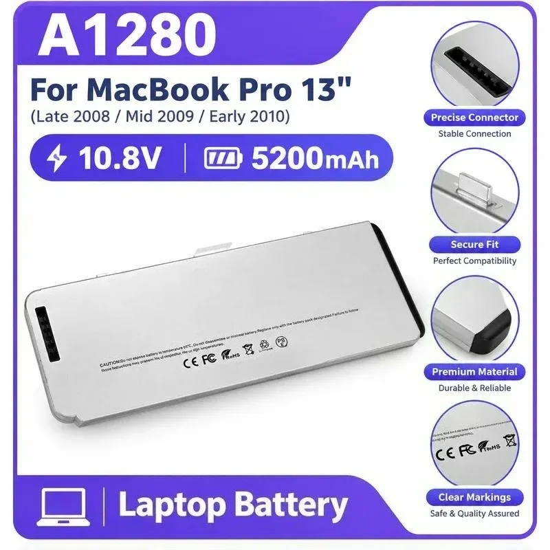 [NEW] A1280 10.8V 5200mAh for MacBook Pro 13