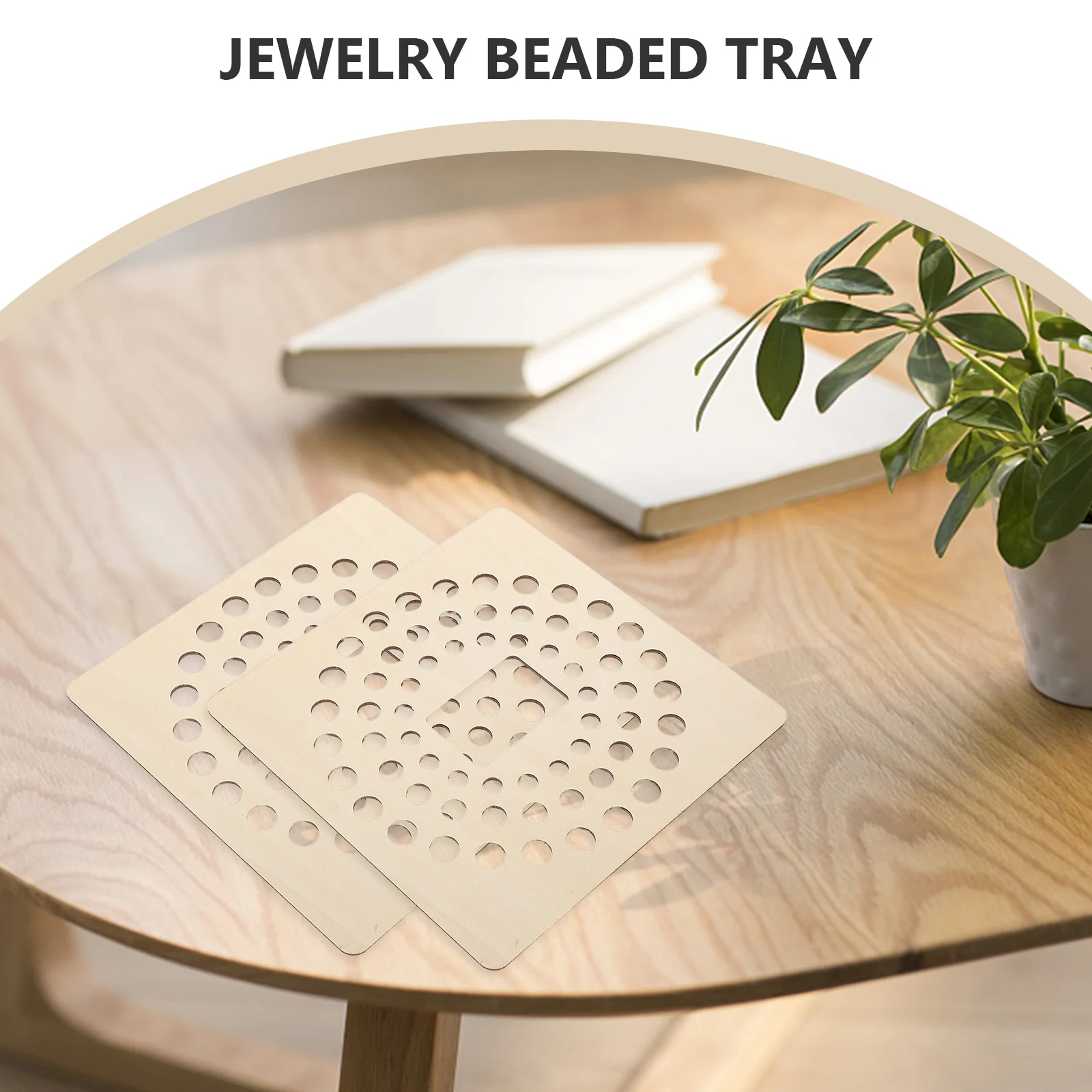 4개입 나무 비즈 보드 보석 제작 용품 팔찌 비즈 트레이 안티 롤 디자인 비즈 디자인 보드 초보자용 공예 도구