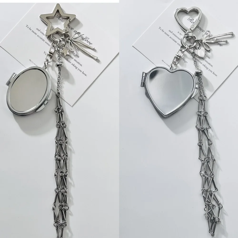 Y2K Style Metal Custom Lipstick Net Pocket Keychain Mirror Car Keyring Waist Pouch Minimalist Cool Earphone Cover Pendant Gift view 6